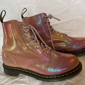 Dr. Martens Docs PINK IRIDESCENT PASCAL 1460 Boots Size 10